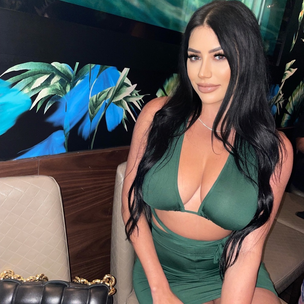 Green 2 piece mini skirt set